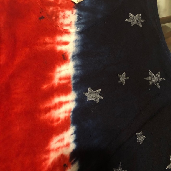 Coverup Dress Red, White, Blue Tie-Dye Beach OS Oversized or Plus Patriotic - Picture 5 of 8